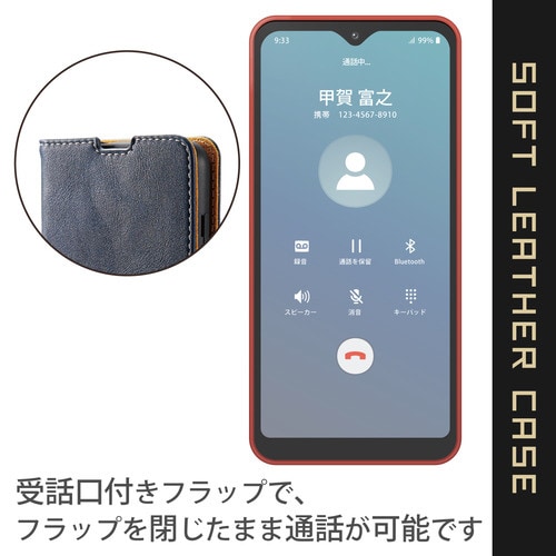 Galaxy A22 5G ケース 手帳 ネイビー