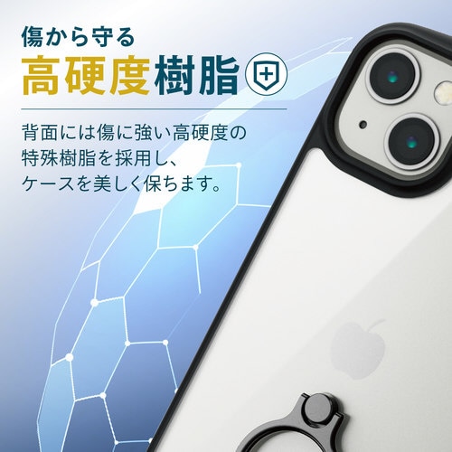 iPhone13 ケース スマホリング付 ブラック
