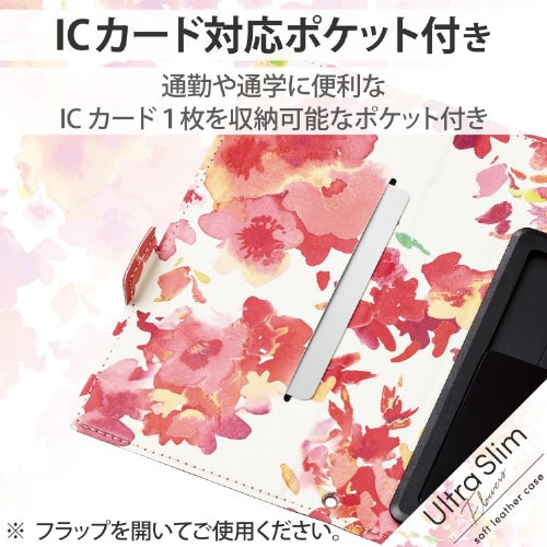 汎用スマホケース Sサイズ 花柄 ディープピンク