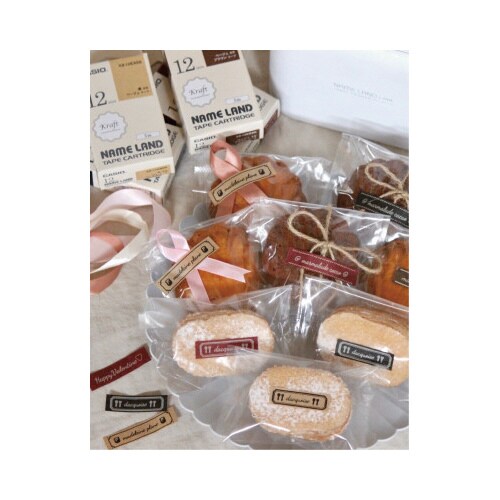 ネームランド クラフト ベージュに黒24mm