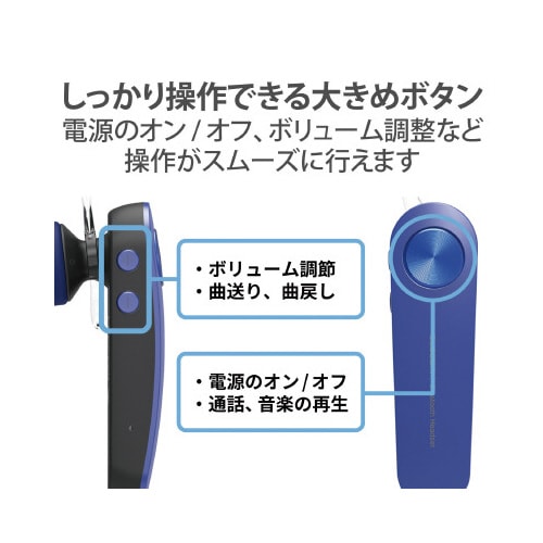 Bluetoothヘッドセット 片耳 ブルー