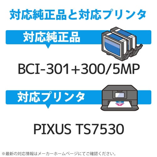 互換インク BCI−301+300/5MP 5色