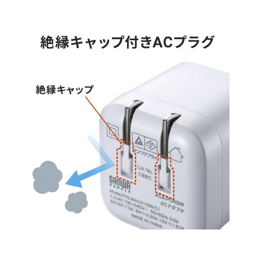 USB PD対応キューブ型AC充電器(PD20W)