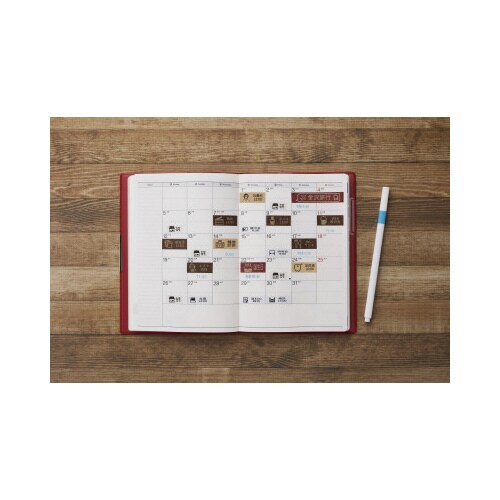 ネームランド クラフト レッドにベージュ24mm