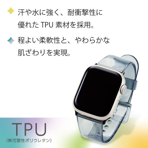 アップルウォッチ バンド クリアブラック
