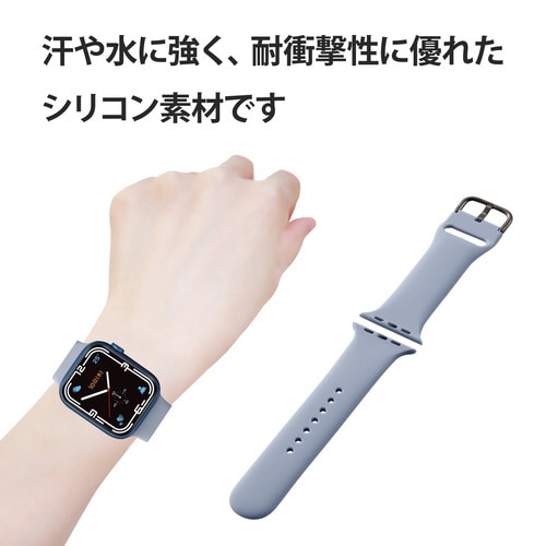 アップルウォッチ バンド シリコン ネイビー
