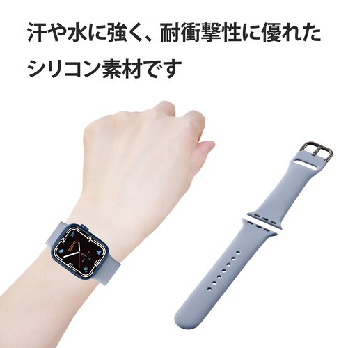 アップルウォッチ バンド シリコン ネイビー