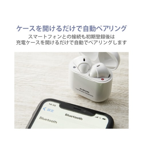 ワイヤレスイヤホン セミオープン ホワイト
