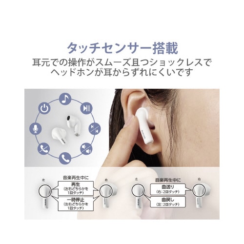 ワイヤレスイヤホン セミオープン ホワイト