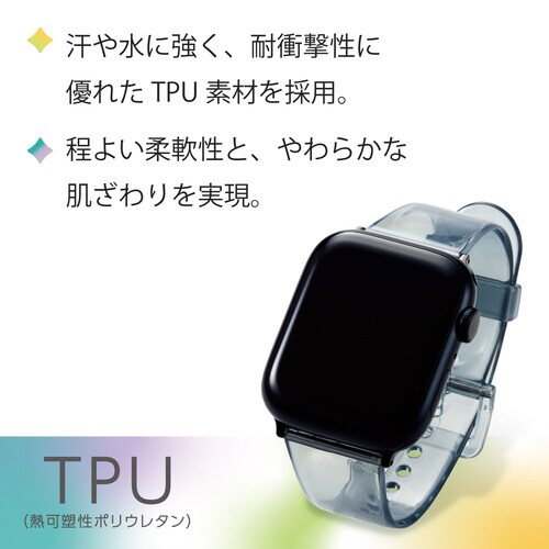 アップルウォッチ バンド クリアブラック