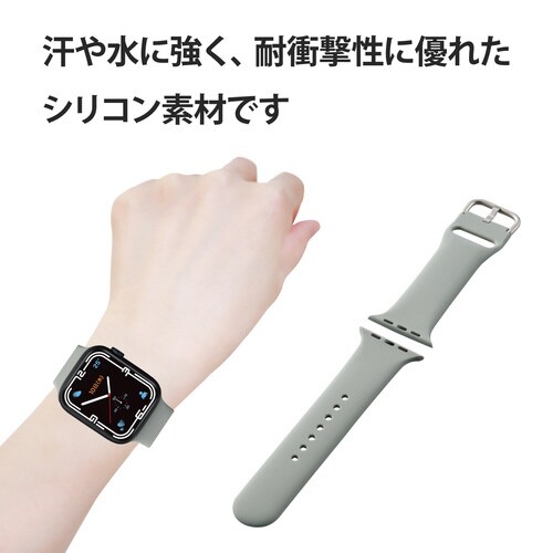 アップルウォッチ バンド シリコン グレー