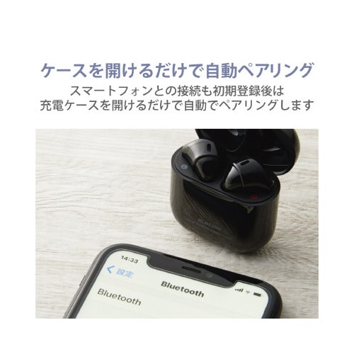 ワイヤレスイヤホン セミオープン ブラック