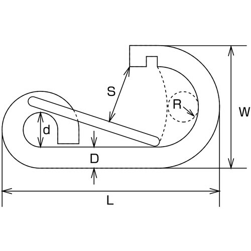 ステンレス R型フック 線径6mm