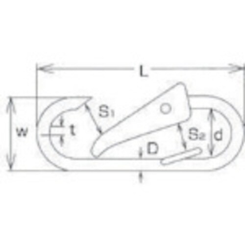 ステンレス スナップフックC型 長さ82mm