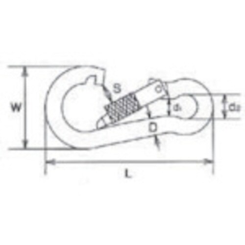 ステンレス 環付スナップフックNB型 線径6mm