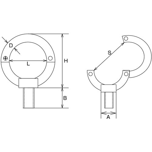 ステンレス オープンアイボルトミリネジ M−6