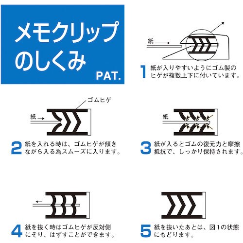 メモホルダー メモクリップ マグネットタイプ 赤