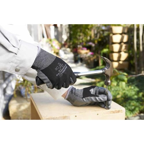 ニトリルゴム背抜き手袋 組立グリップ3双入 S