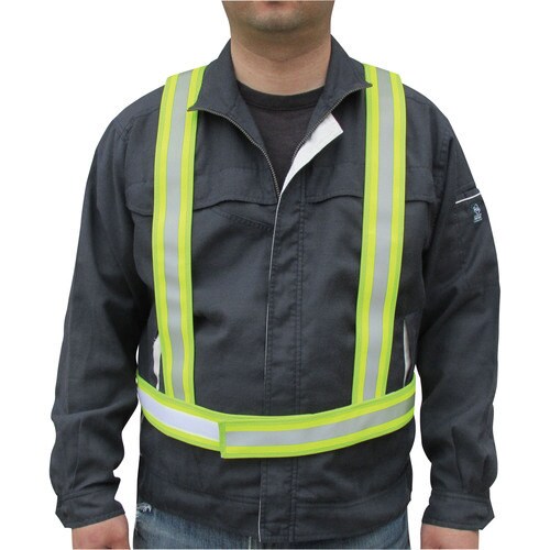 防炎加工タスキ型安全ベスト「防炎強」 イエロー