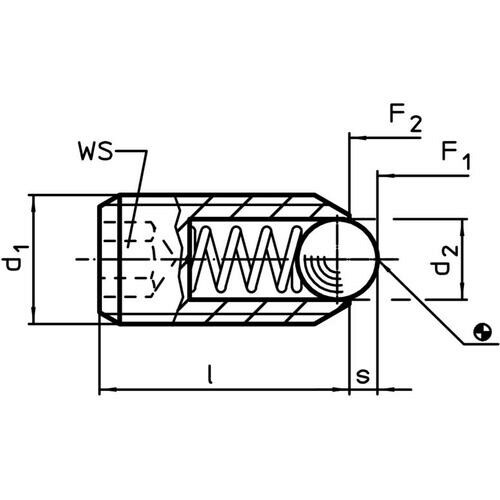 六角穴付ボールプランジャー スチールボール M5