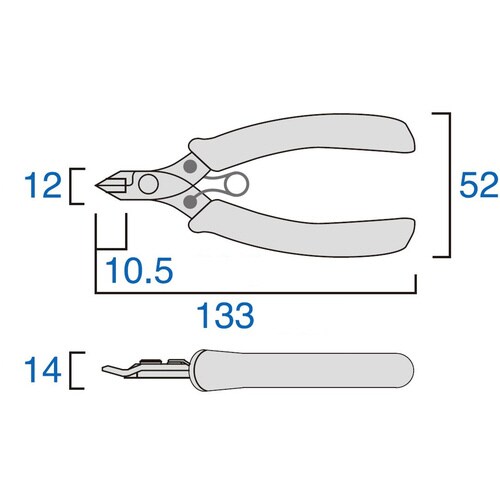 ステンレスプラスチックニッパ HP845−125