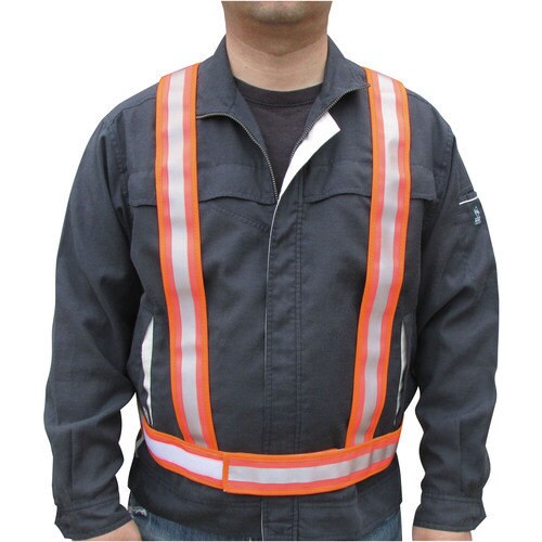 防炎加工タスキ型安全ベスト「防炎強」 オレンジ
