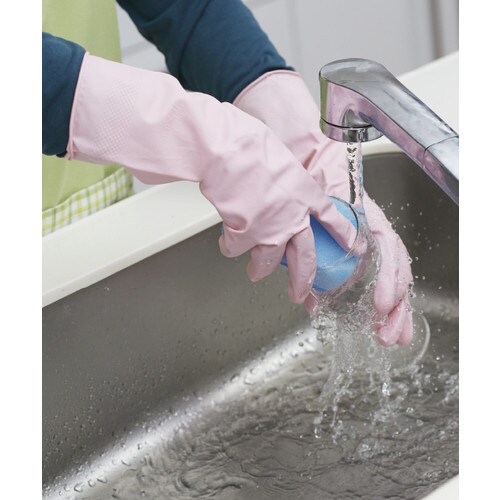 217M 天然ゴム手袋 ピンク M