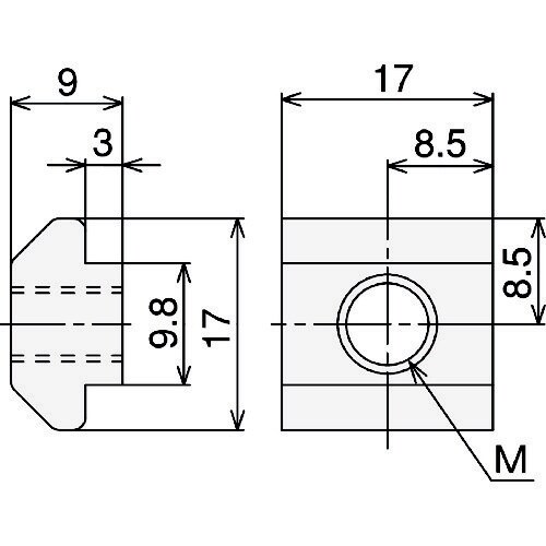 TSF40用 TナットL(M8)
