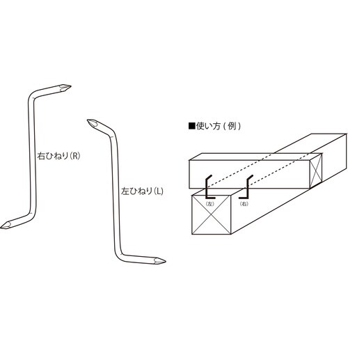 ユニクロ 手違いかすがい 右 5×120 4本組