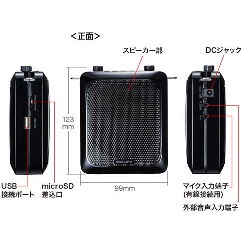 ハンズフリー拡声器スピーカー MM−SPAMP9