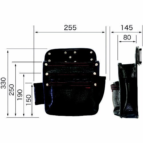 着脱式腰袋G 釘袋3段 大