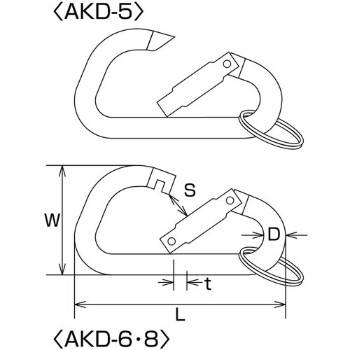 アルミカラーフックBU 線径6mm