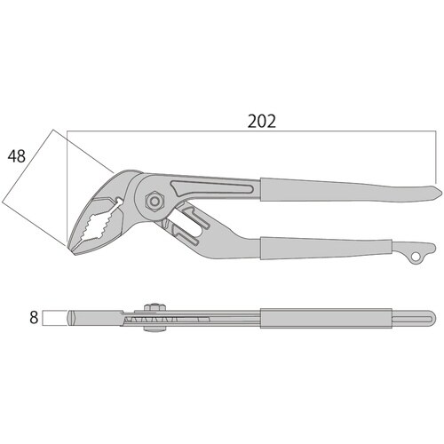 超軽量ウォーターポンププライヤー 黒金 200