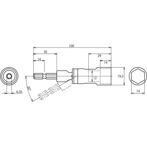 ユニバーサルソケット ストロック 6角 14mm