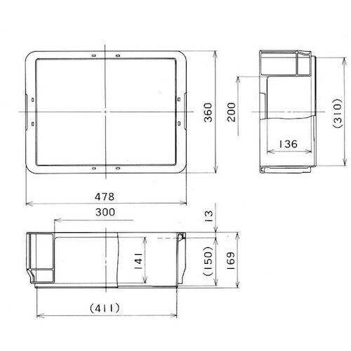 YAZAKI ポリテナー 21.5L ライトグレー