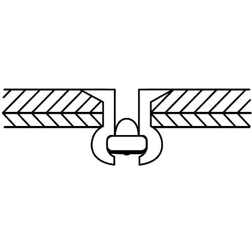 ブラインドリベット(皿頭)アルミ/スチール 3−4