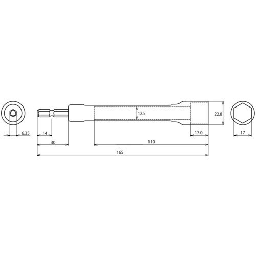 ストロック ロングソケット 6角 17mm