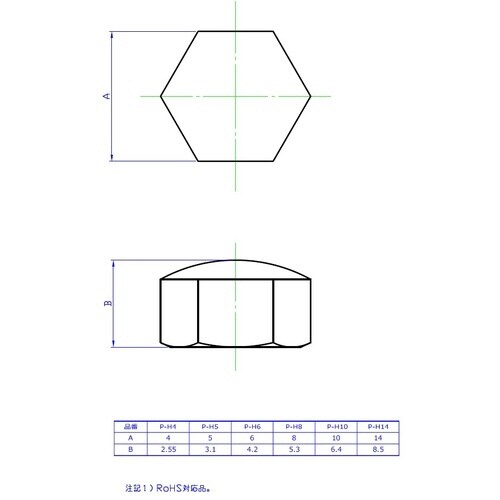 六角穴塞ぎパーツ リセスインナー 対辺14