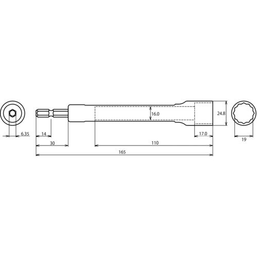ストロック ロングソケット 12角 19mm