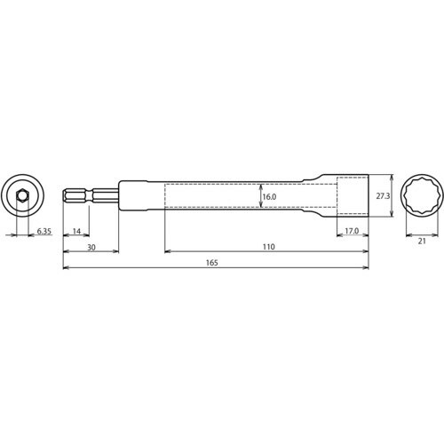 ストロック ロングソケット 12角 21mm