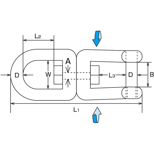 ステンレス 沈みシングルシャックル 呼び8mm