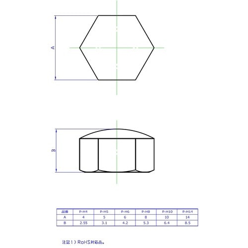 六角穴塞ぎパーツ リセスインナー 対辺10