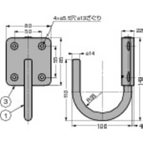 ステンレス鋼製 フリクション式ジャンボ回転フック