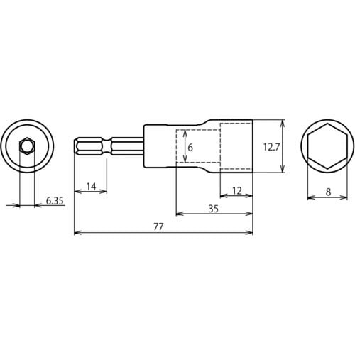 ストロック ショートソケット 6角 8mm