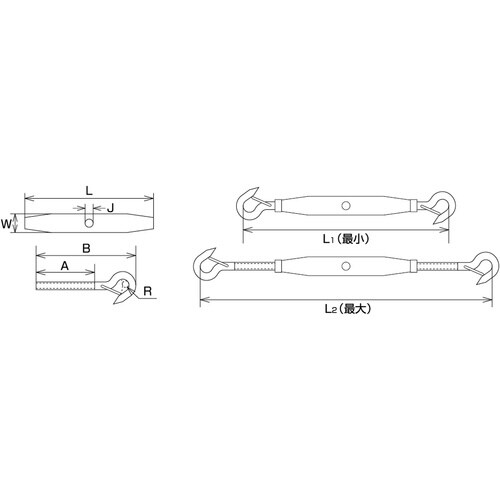 パイプターンバックル(フック&フック)B−1828