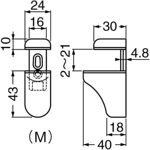 棚グリップ 2から21mm用 ゴールド