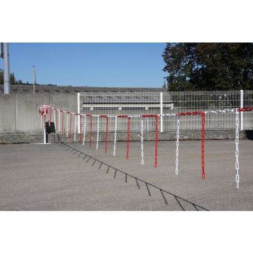 プラチェーン バリアチェーン 赤/白 10m