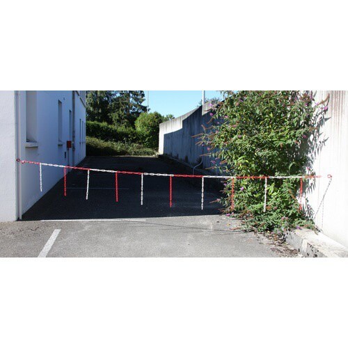 プラチェーン バリアチェーン 赤/白 10m