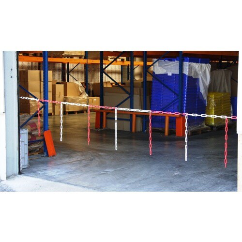 プラチェーン バリアチェーン 赤/白 10m