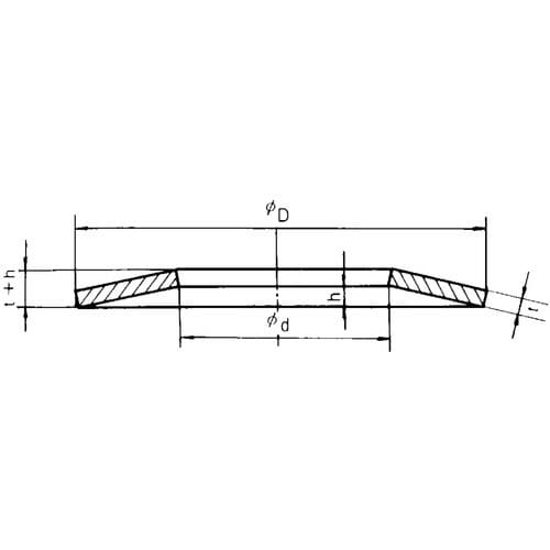 皿ばね 重荷重用 外径25 内径12.2